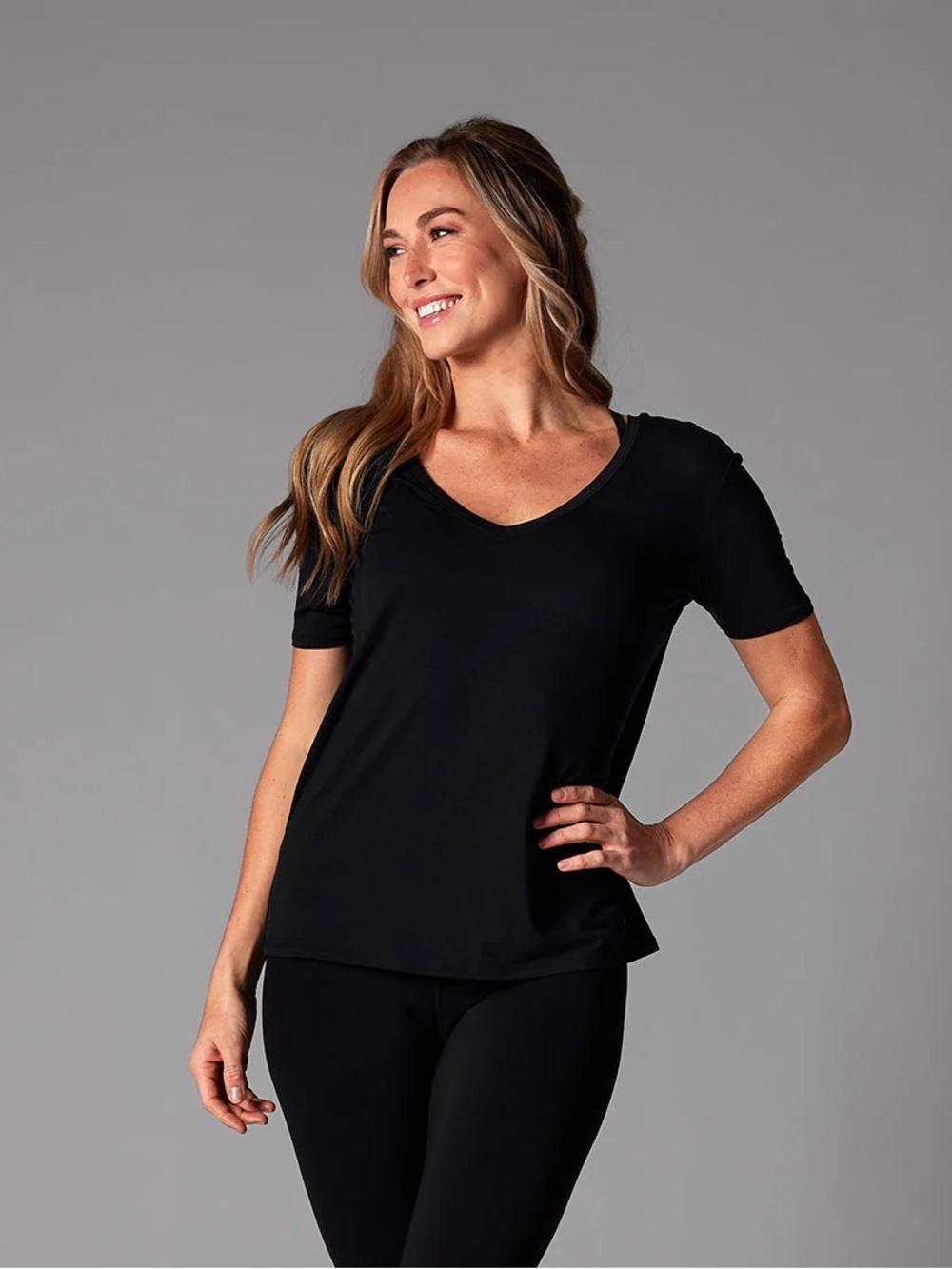TaviLuxe® Everyday V-Neck Tee - Picture 1 of 2